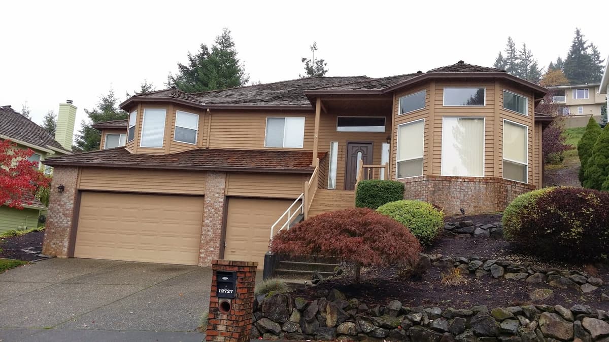 Exterior painting on a house wall